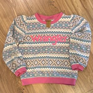 Wrangler Pink and Gray Geometric Sweatshirt